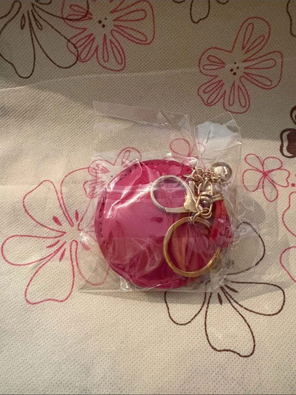 💖🆕💖 Pink Crystal Floral Keychain Card Holder Bag Charm
